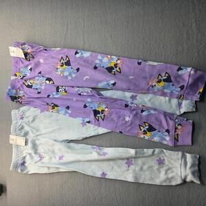 Bluey Girl's Sleep Pants  Pajamas 5T NEW 2 Pair Purple White